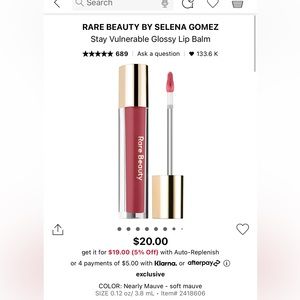 Rare beauty stay vulnerable glossy lip balm